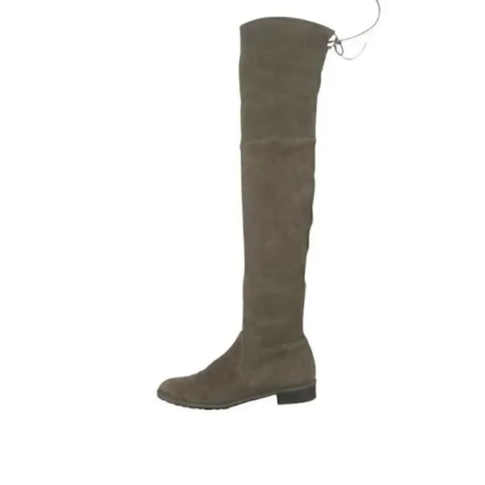 Stuart Weitzman Lowland Loden Green Suede Over The Knee boots